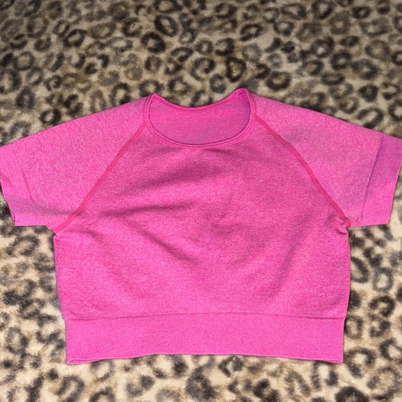 Pink Athletic Crop Top and Shorts Set - Picture 5 of 6